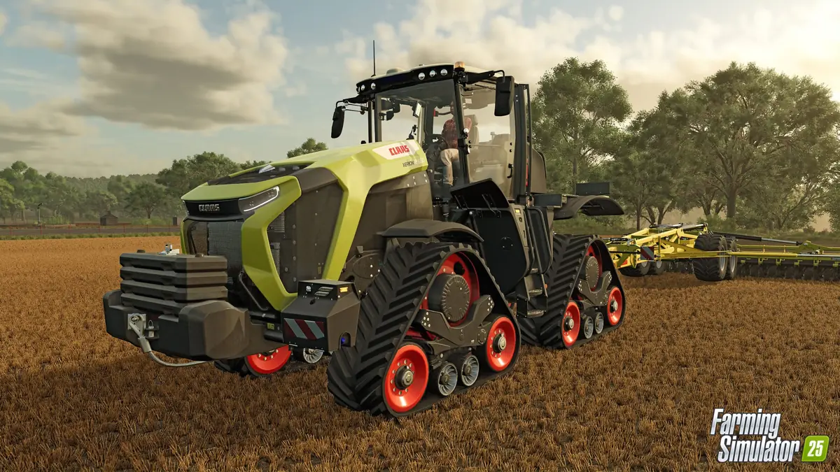 Rupstrekker met grondbewerker op een kaal veld